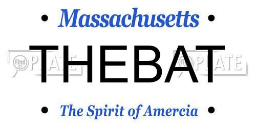 THEBAT Massachusetts License Plate