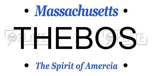 THEBOS Massachusetts License Plate