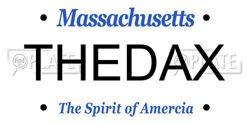THEDAX Massachusetts License Plate