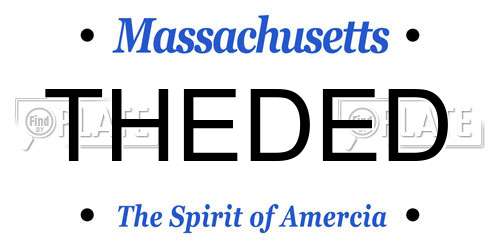THEDED Massachusetts License Plate