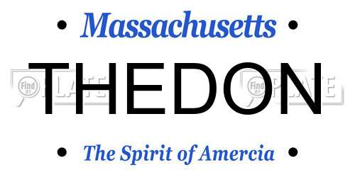 THEDON Massachusetts License Plate