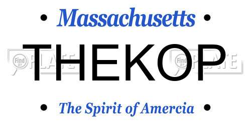 THEKOP Massachusetts License Plate