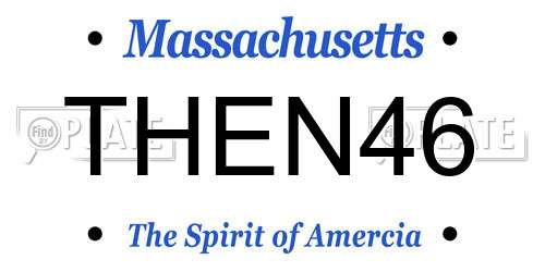 THEN46 Massachusetts License Plate
