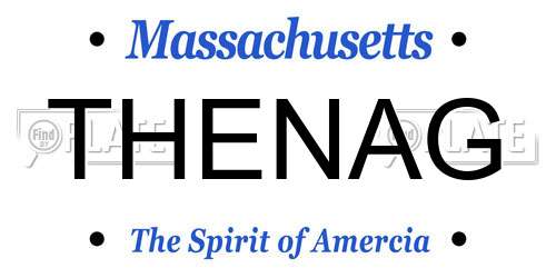 THENAG Massachusetts License Plate