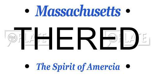 THERED Massachusetts License Plate