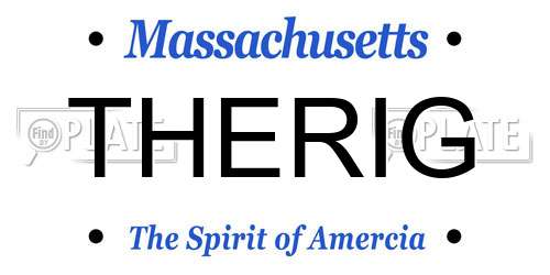 THERIG Massachusetts License Plate