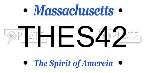 THES42 Massachusetts License Plate