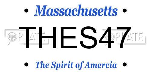 THES47 Massachusetts License Plate