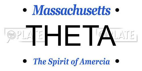 THETA Massachusetts License Plate