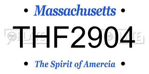 THF2904 Massachusetts License Plate