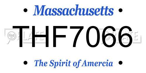 THF7066 Massachusetts License Plate
