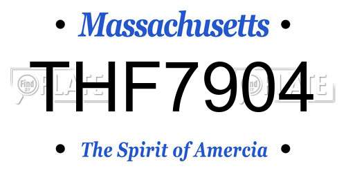 THF7904 Massachusetts License Plate