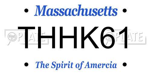 THHK61 Massachusetts License Plate