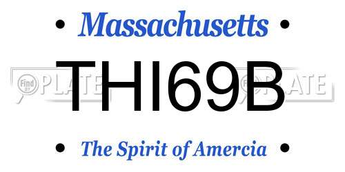 THI69B Massachusetts License Plate