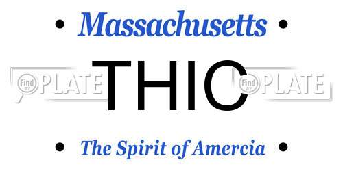 THIC Massachusetts License Plate