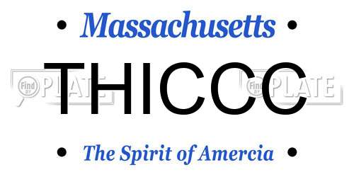 THICCC Massachusetts License Plate