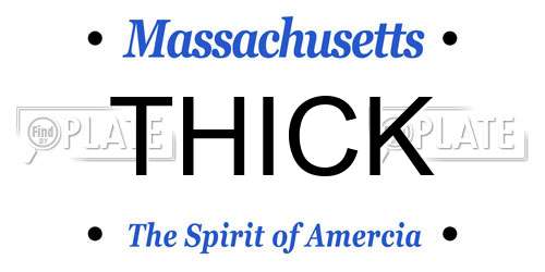 THICK Massachusetts License Plate