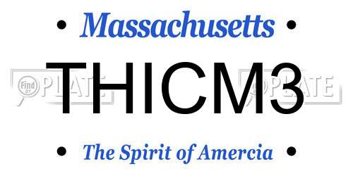 THICM3 Massachusetts License Plate