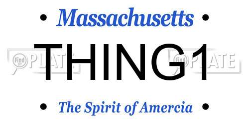 THING1 Massachusetts License Plate