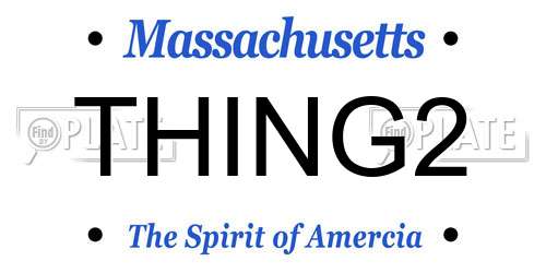 THING2 Massachusetts License Plate