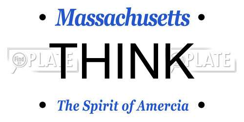 THINK Massachusetts License Plate