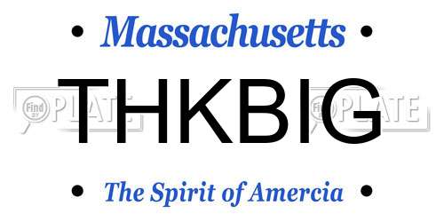 THKBIG Massachusetts License Plate