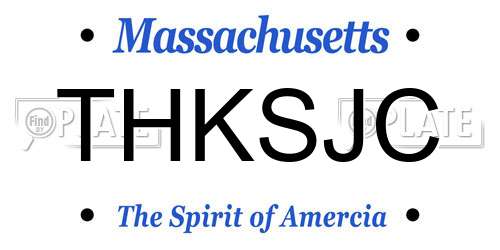 THKSJC Massachusetts License Plate