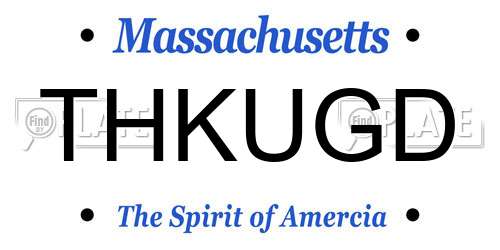 THKUGD Massachusetts License Plate