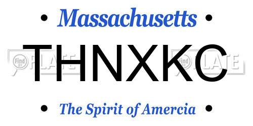 THNXKC Massachusetts License Plate