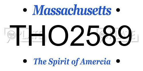 THO2589 Massachusetts License Plate