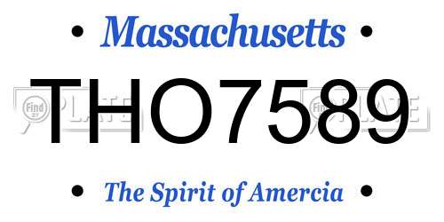 THO7589 Massachusetts License Plate
