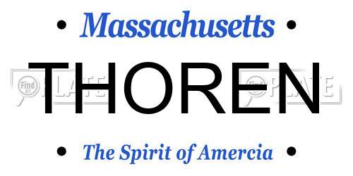 THOREN Massachusetts License Plate