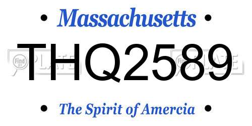 THQ2589 Massachusetts License Plate