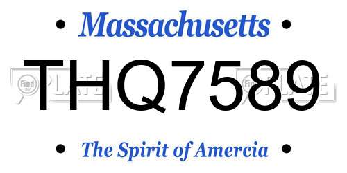 THQ7589 Massachusetts License Plate