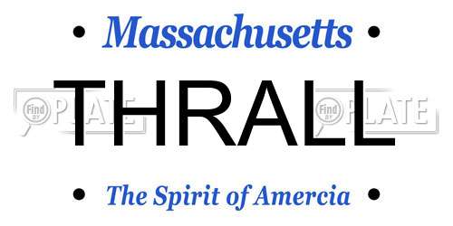 THRALL Massachusetts License Plate