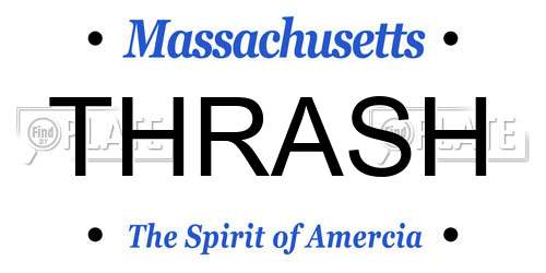 THRASH Massachusetts License Plate