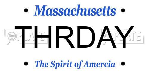 THRDAY Massachusetts License Plate