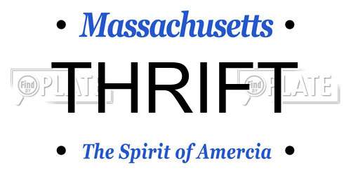 THRIFT Massachusetts License Plate