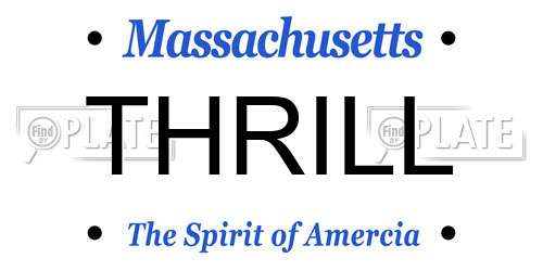 THRILL Massachusetts License Plate