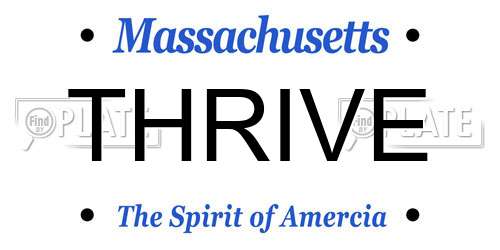 THRIVE Massachusetts License Plate