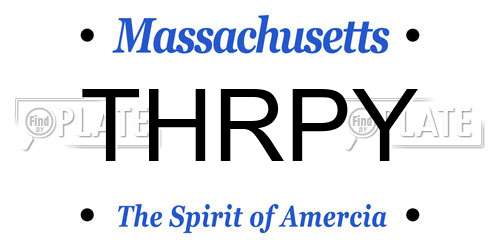 THRPY Massachusetts License Plate