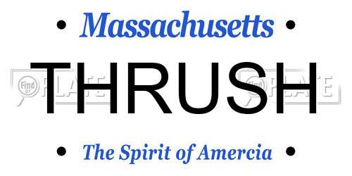 THRUSH Massachusetts License Plate