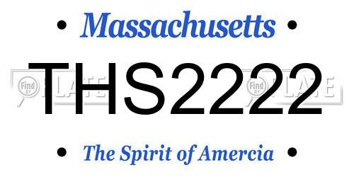 THS2222 Massachusetts License Plate