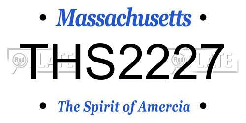 THS2227 Massachusetts License Plate