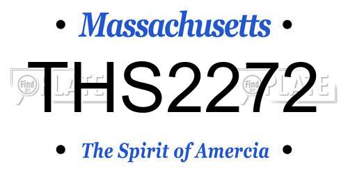THS2272 Massachusetts License Plate
