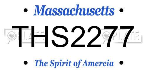 THS2277 Massachusetts License Plate