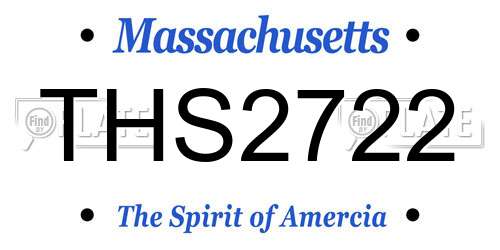 THS2722 Massachusetts License Plate