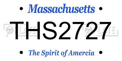 THS2727 Massachusetts License Plate
