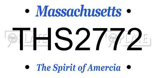 THS2772 Massachusetts License Plate