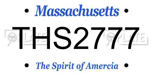 THS2777 Massachusetts License Plate